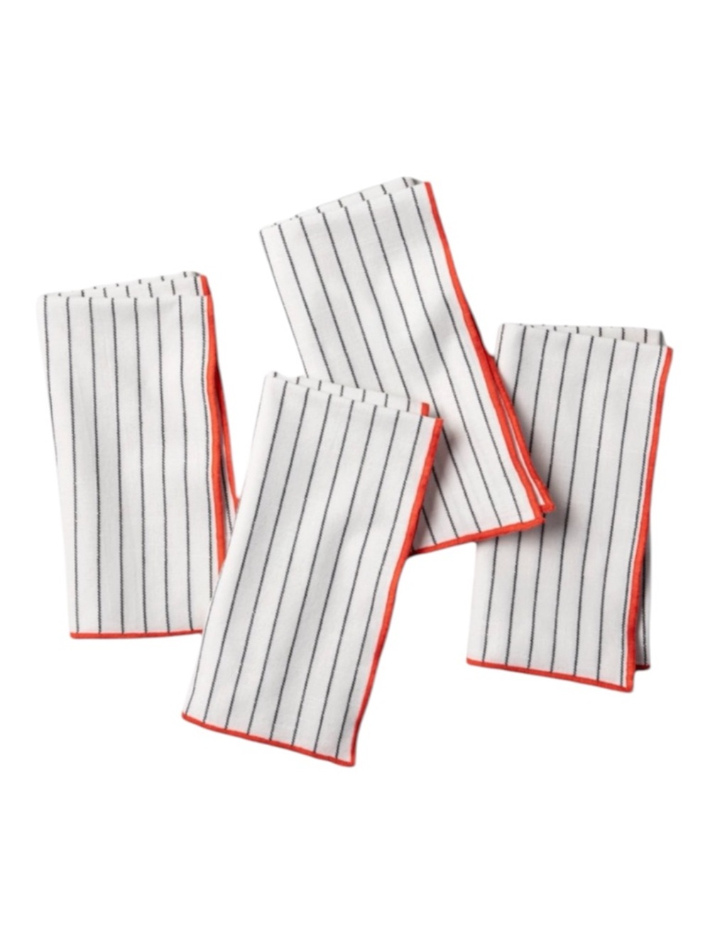 Hearth & Hand Stitched Border Thin Stripe 4 Piece Napkin Set